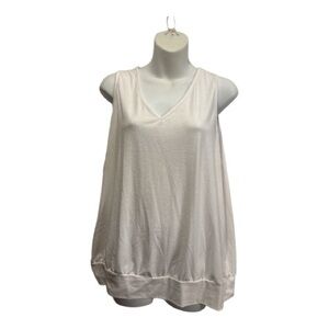 Tank top Relaxed V-Neck Sleeveless Tunic Tank in white size XL